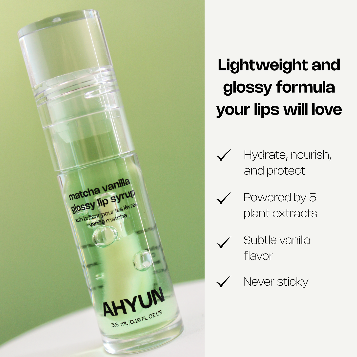 Matcha Vanilla Glossy Lip Syrup