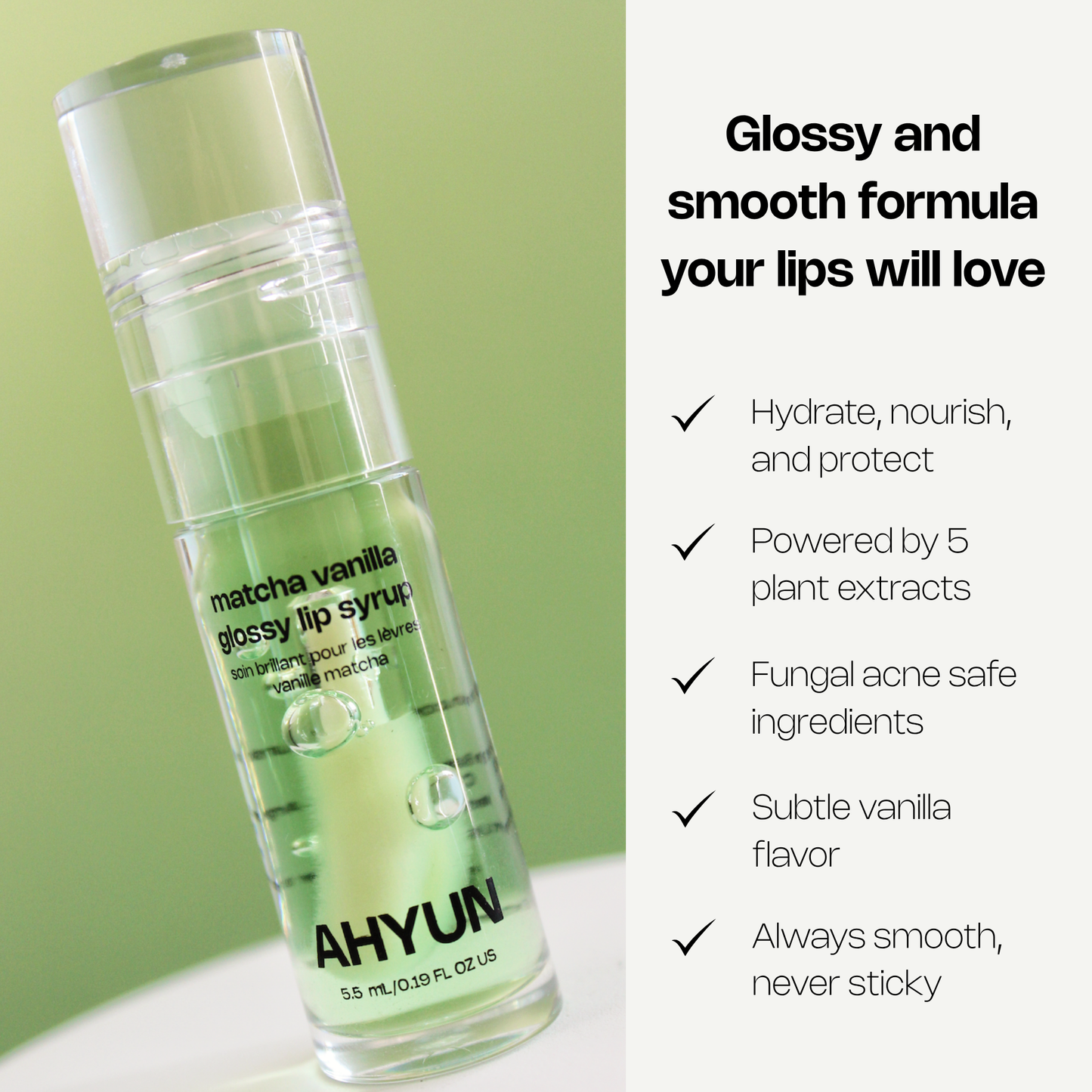Matcha Vanilla Glossy Lip Syrup
